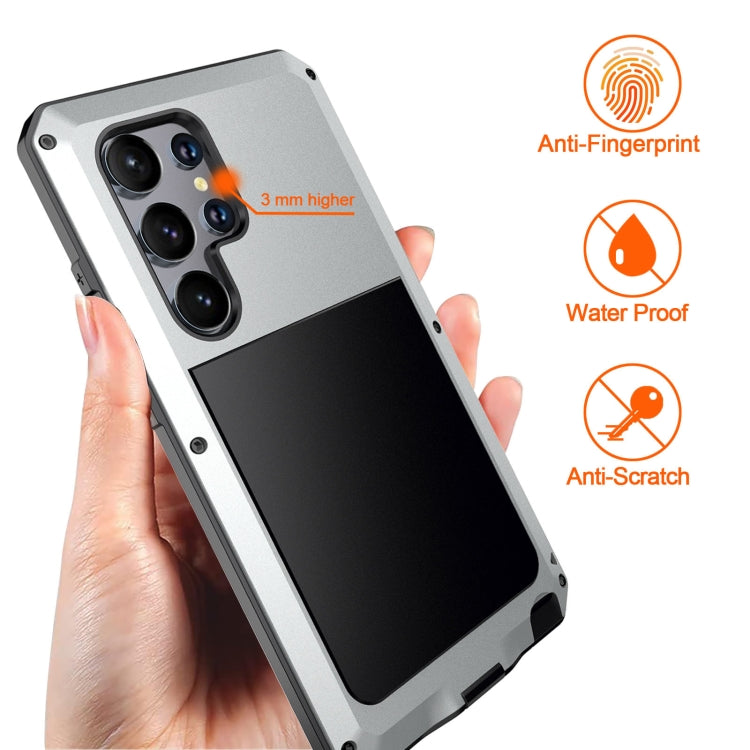 For Samsung Galaxy S24 Ultra 5G Shockproof Life Waterproof Silicone + Zinc Alloy Phone Case(Silver) - Galaxy S24 Ultra 5G Cases by PMC TechLife | Online Shopping South Africa | PMC TechLife