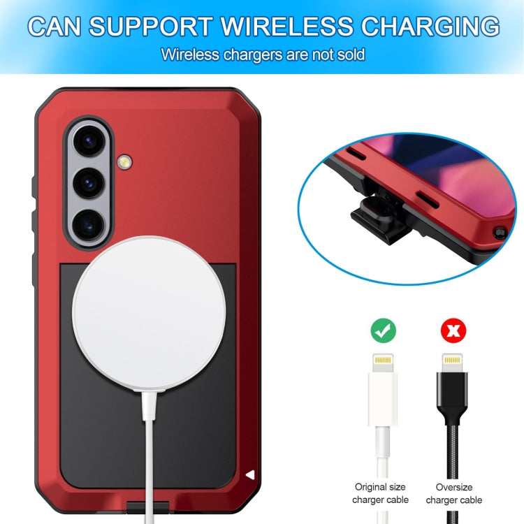 For Samsung Galaxy S24+ 5G Shockproof Life Waterproof Silicone + Zinc Alloy Phone Case(Red) - free shipping - PMC Jewellery - Order now!