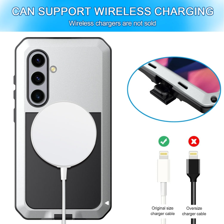For Samsung Galaxy S24 5G Shockproof Life Water-resistant Silicone + Zinc Alloy Phone Case(Silver) - Galaxy S24 5G Cases by PMC Jewellery | Online Shopping South Africa | PMC Jewellery | Buy Now Pay Later Mobicred