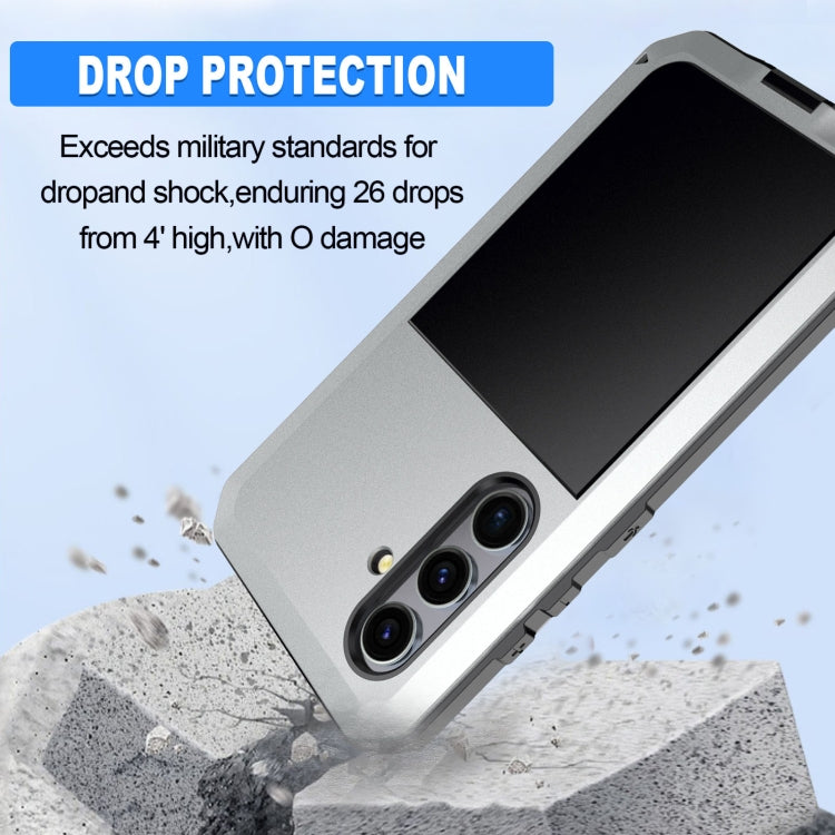 For Samsung Galaxy S24 5G Shockproof Life Water-resistant Silicone + Zinc Alloy Phone Case(Silver) - Galaxy S24 5G Cases by PMC Jewellery | Online Shopping South Africa | PMC Jewellery | Buy Now Pay Later Mobicred