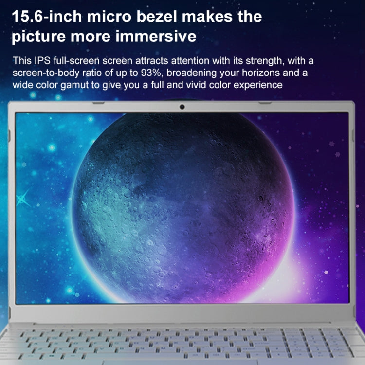 V8 15.6 inch Ultrathin Laptop, 16GB+128GB, Windows 10 Intel Processor N95 Quad Core(Silver) - Others by PMC TechLife | Online Shopping South Africa | PMC TechLife