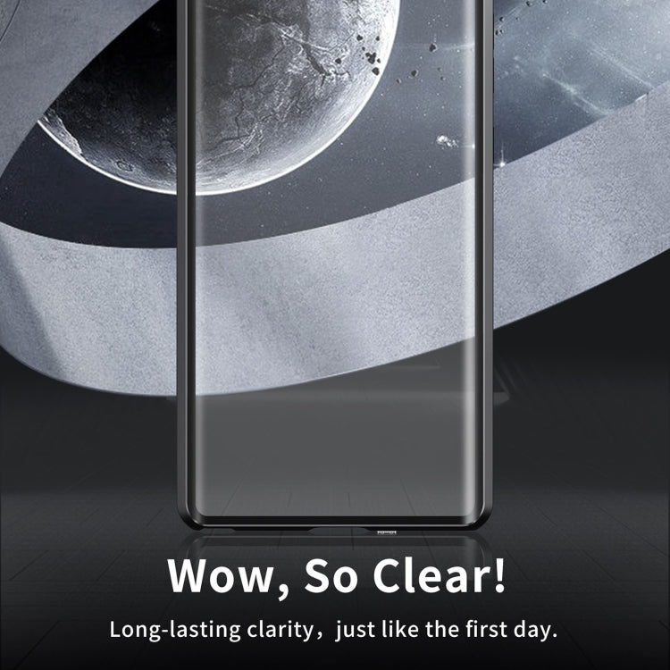 For Samsung Galaxy S22 Ultra 5G MagSafe Magnetic HD Frosted Tempered Glass Holder Phone Case(Black) - Galaxy S22 Ultra 5G Cases by PMC TechLife | Online Shopping South Africa | PMC TechLife