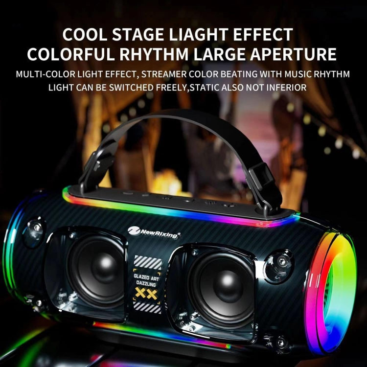 New Rixing NR8806 Portable Outdoor Wireless Bluetooth Speaker RGB Colorful Subwoofer, Style:Dual Mic(Black) - free shipping - PMC Jewellery - Order now!