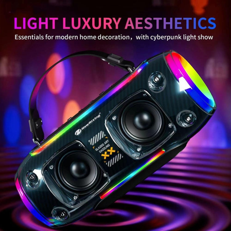 New Rixing NR8806 Portable Outdoor Wireless Bluetooth Speaker RGB Colorful Subwoofer, Style:Single Mic(Blue) - free shipping - PMC Jewellery - Order now!