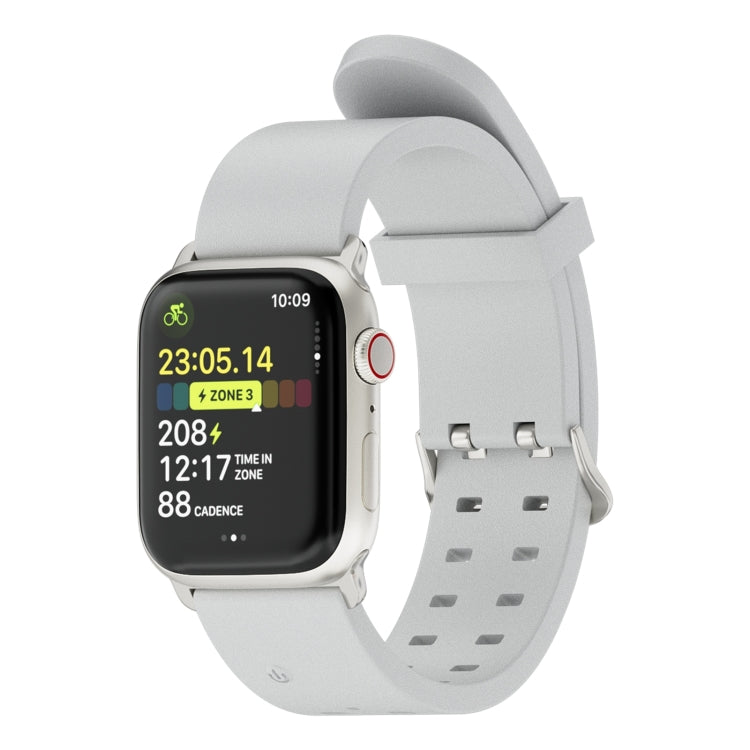 For Apple Watch Series 7 41mm Luminous Colorful Light Silicone Watch Band(Light Grey) - Watch Bands by PMC TechLife | Online Shopping South Africa | PMC TechLife