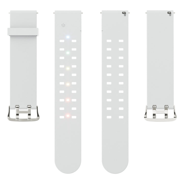 For Apple Watch Series 6 44mm Luminous Colorful Light Silicone Watch Band(Light Grey) - Watch Bands by PMC TechLife | Online Shopping South Africa | PMC TechLife