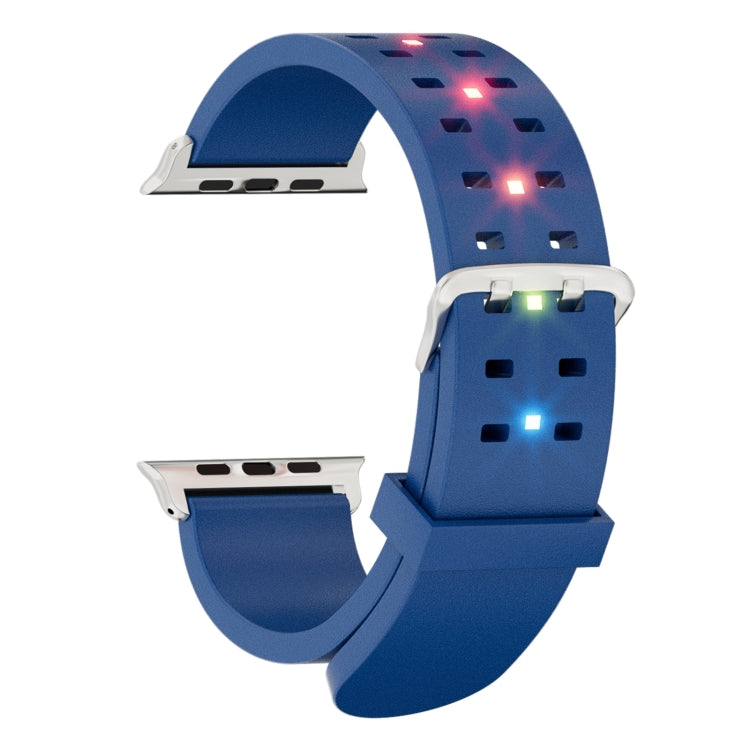 For Apple Watch Series 5 40mm Luminous Colorful Light Silicone Watch Band(Blue) - Watch Bands by PMC TechLife | Online Shopping South Africa | PMC TechLife