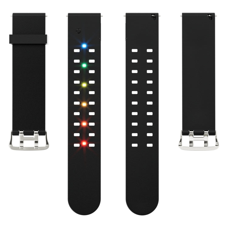 For Apple Watch Series 2 38mm Luminous Colorful Light Silicone Watch Band(Black) - Watch Bands by PMC TechLife | Online Shopping South Africa | PMC TechLife