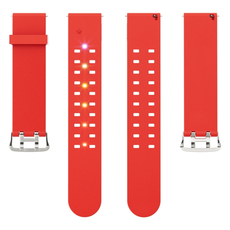 For Apple Watch 42mm Luminous Colorful Light Silicone Watch Band(Red) - Watch Bands by PMC TechLife | Online Shopping South Africa | PMC TechLife