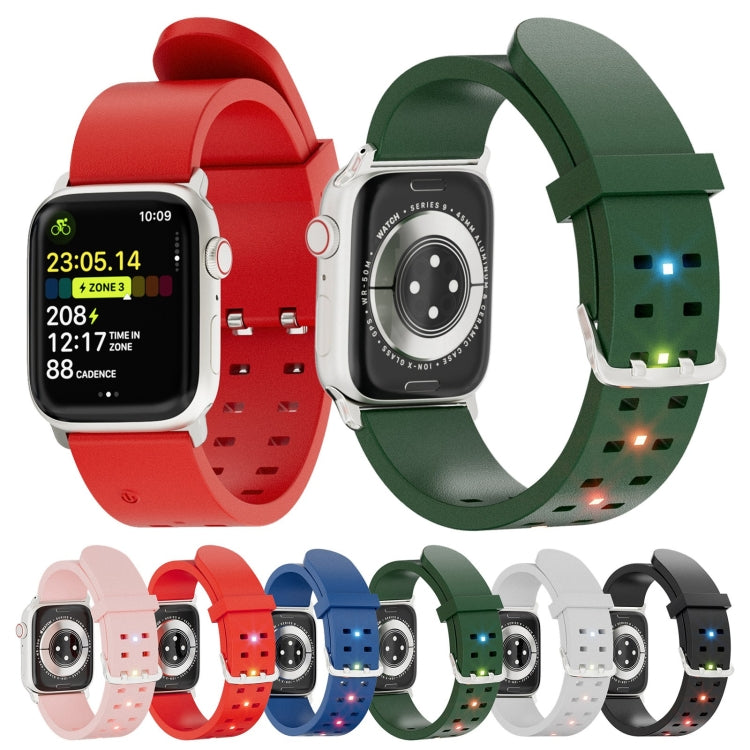 For Apple Watch Series 2 38mm Luminous Colorful Light Silicone Watch Band(Green) - Watch Bands by PMC TechLife | Online Shopping South Africa | PMC TechLife