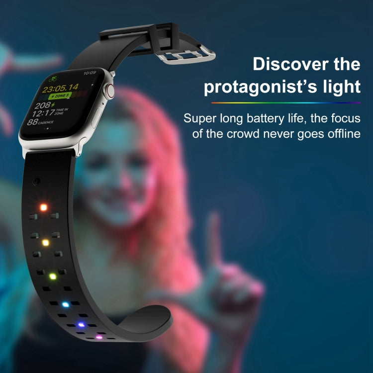 For Apple Watch Series 9 45mm Luminous Colorful Light Silicone Watch Band(Red) - Watch Bands by PMC TechLife | Online Shopping South Africa | PMC TechLife | Buy Now Pay Later Mobicred