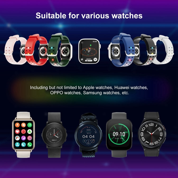 For Apple Watch SE 2022 44mm Luminous Colorful Light Silicone Watch Band(Black) - Watch Bands by PMC TechLife | Online Shopping South Africa | PMC TechLife