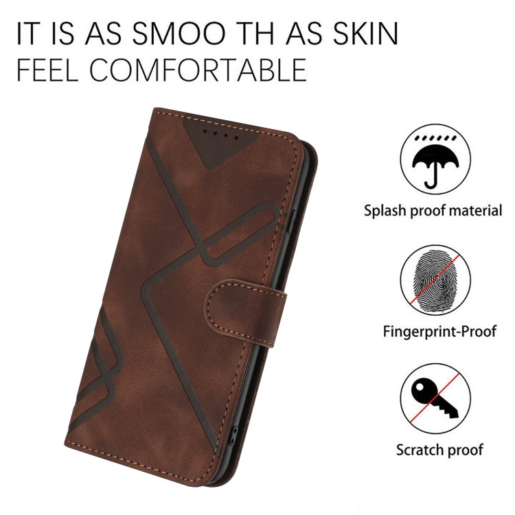 For Tecno Spark Go 2024 Line Pattern Skin Feel Leather Phone Case(Coffee) - Tecno Cases by PMC Jewellery | Online Shopping South Africa | PMC Jewellery | Buy Now Pay Later Mobicred