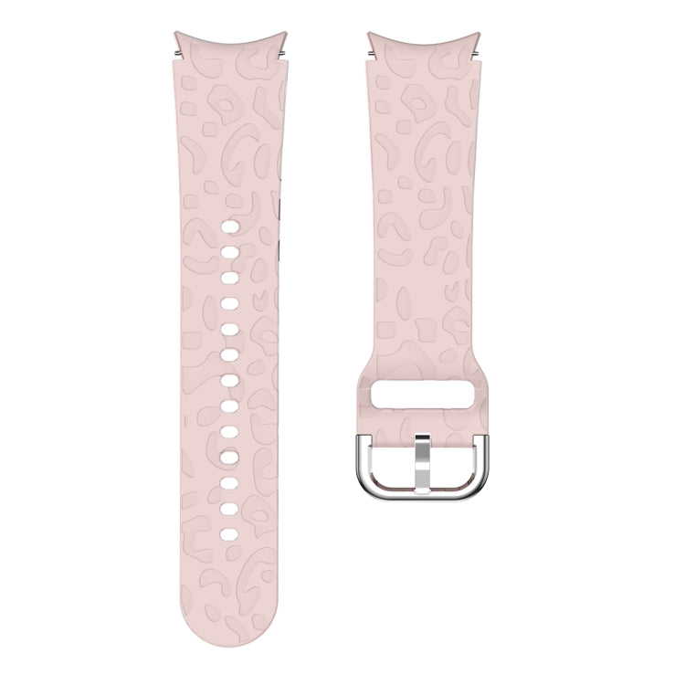 For Samsung Galaxy Watch 6 Leopard Print Embossed Silicone Watch Band(Pink) - Watch Bands by PMC TechLife | Online Shopping South Africa | PMC TechLife