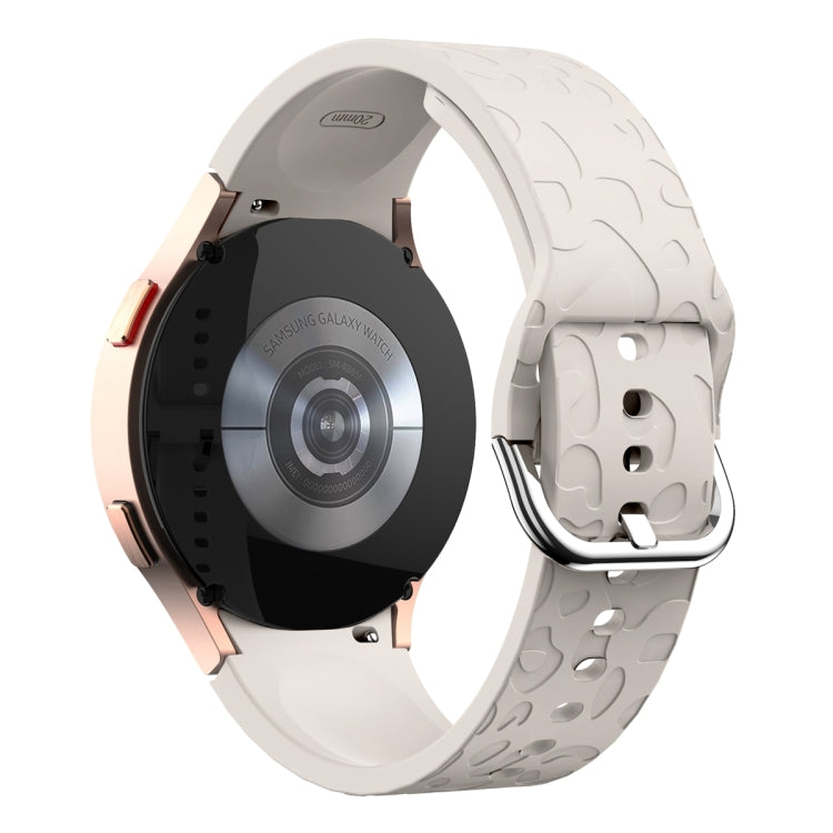 For Samsung Galaxy Watch 6 Leopard Print Embossed Silicone Watch Band(Starlight Color) - Watch Bands by PMC TechLife | Online Shopping South Africa | PMC TechLife
