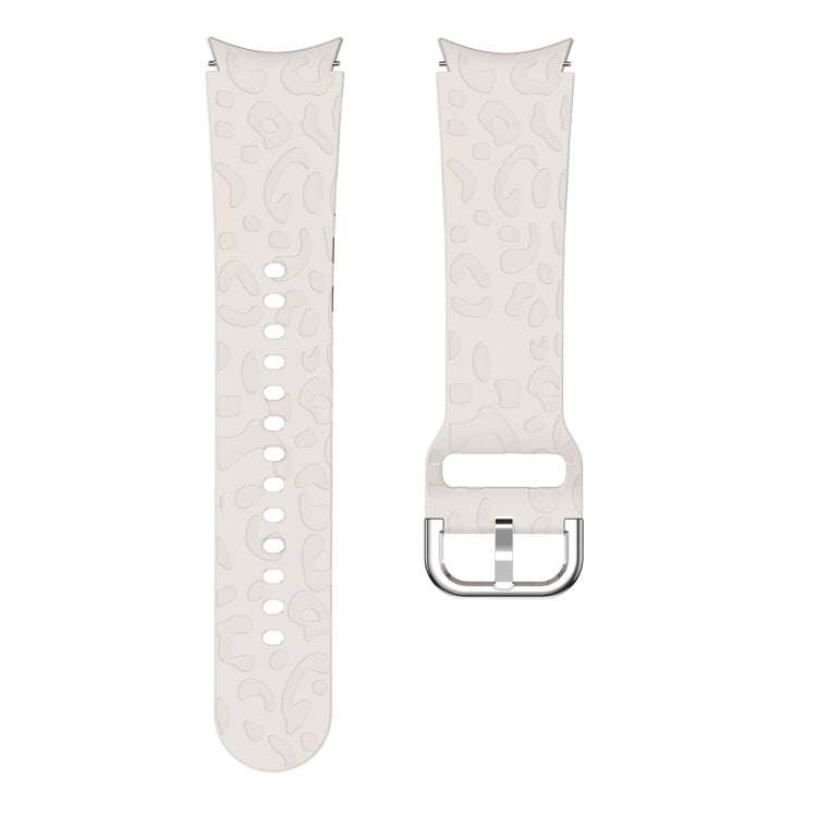 For Samsung Galaxy Watch 6 Leopard Print Embossed Silicone Watch Band(Starlight Color) - Watch Bands by PMC TechLife | Online Shopping South Africa | PMC TechLife
