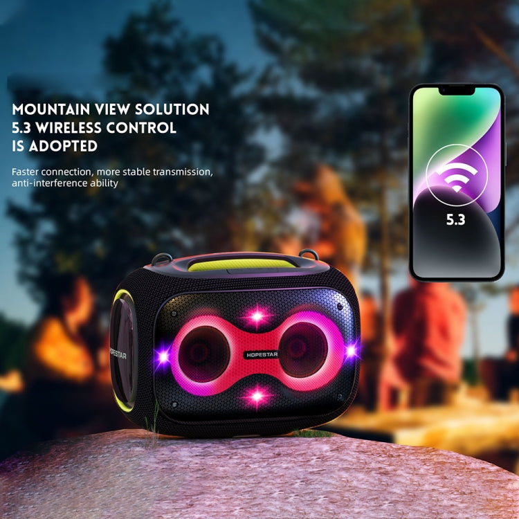 HOPESTAR Party Box 120W Karaoke Bluetooth Speaker with 2 Microphones(Navy Blue) - free shipping - PMC Jewellery - Order now!