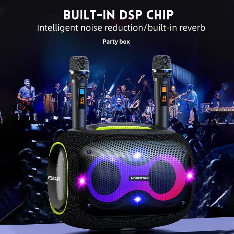 HOPESTAR Party Box 120W Karaoke Bluetooth Speaker with 2 Microphones(Navy Blue) - free shipping - PMC Jewellery - Order now!