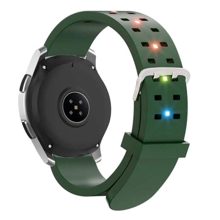22mm Luminous Colorful Light Silicone Watch Band(Green) - 22mm Bands by PMC TechLife | Online Shopping South Africa | PMC TechLife | Buy Now Pay Later Mobicred