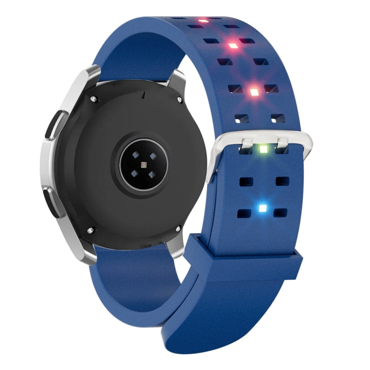 22mm Luminous Colorful Light Silicone Watch Band(Blue) - 22mm Bands by PMC TechLife | Online Shopping South Africa | PMC TechLife