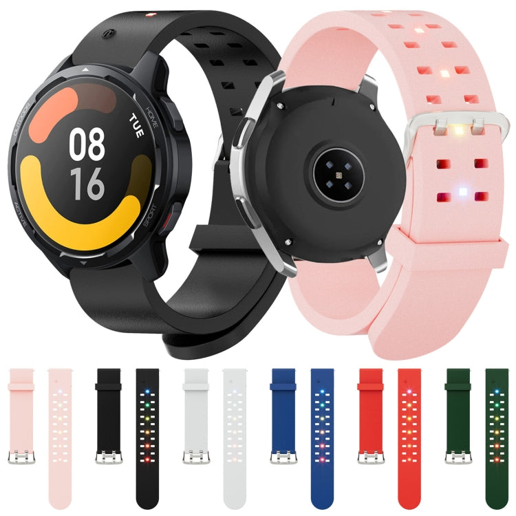 22mm Luminous Colorful Light Silicone Watch Band(Pink) - 22mm Bands by PMC TechLife | Online Shopping South Africa | PMC TechLife