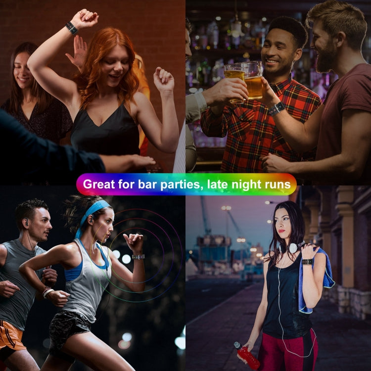 22mm Luminous Colorful Light Silicone Watch Band(Pink) - 22mm Bands by PMC TechLife | Online Shopping South Africa | PMC TechLife