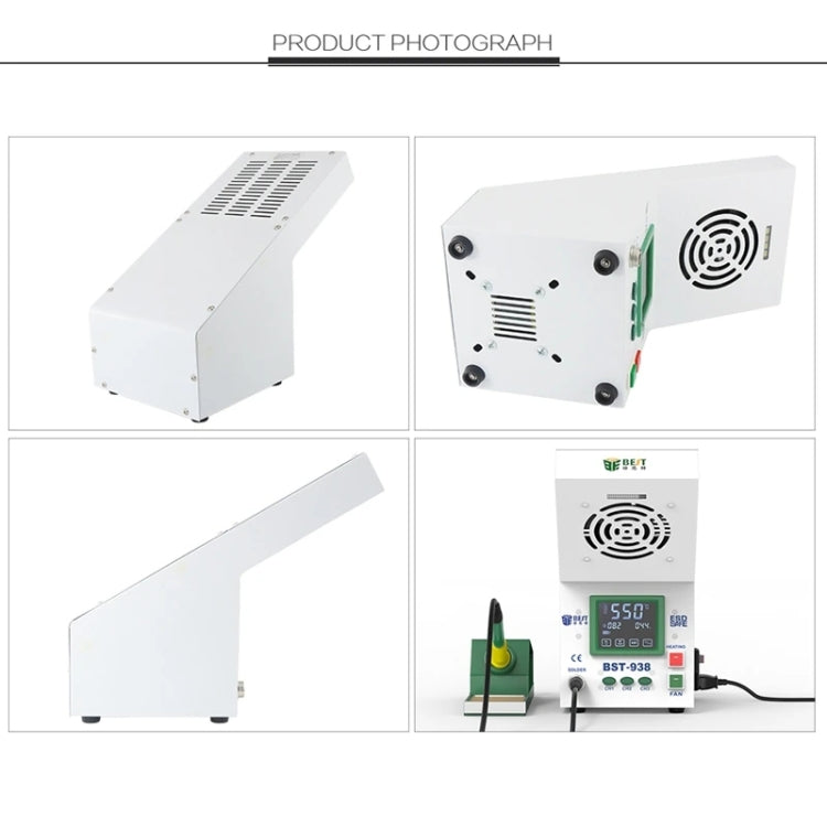 BEST BST-938 LED Electric Iron Smoking Instrument Smoke Purifier Soldering Station with Exhaust Fan, US Plug - free shipping - PMC TechLife - Order now!