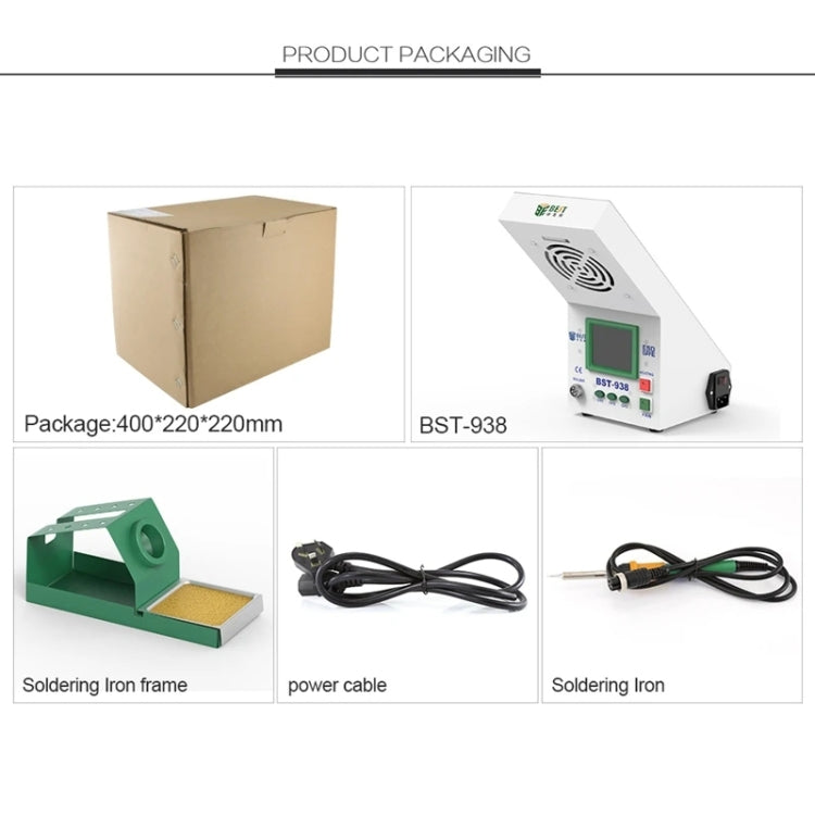 BEST BST-938 LED Electric Iron Smoking Instrument Smoke Purifier Soldering Station with Exhaust Fan, US Plug - free shipping - PMC TechLife - Order now!