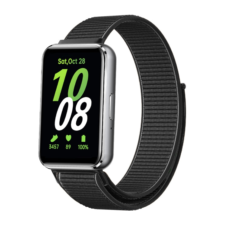 For Samsung Galaxy Fit 3 Woven Nylon Loop Watch Band(Black) - Watch Bands by PMC TechLife | Online Shopping South Africa | PMC TechLife