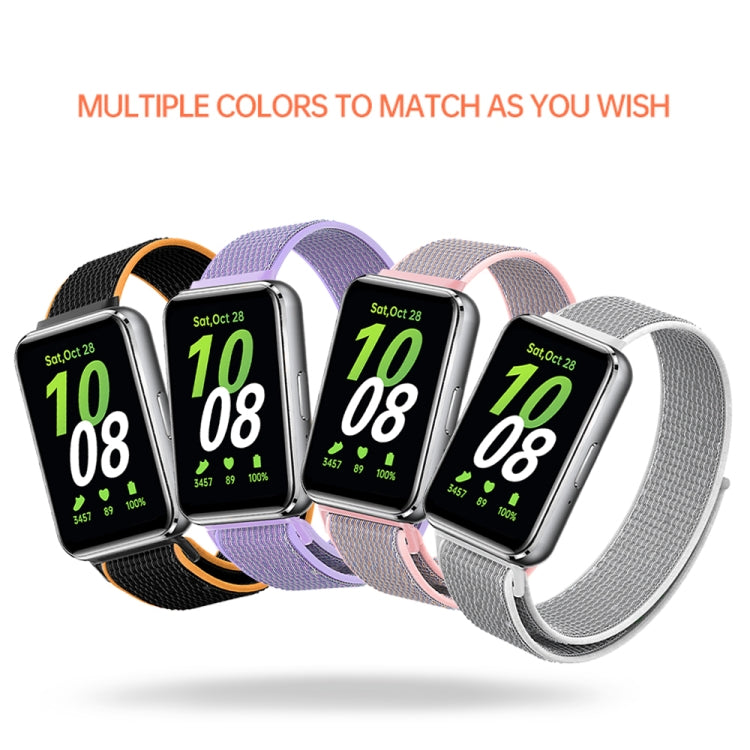 For Samsung Galaxy Fit 3 Woven Nylon Loop Watch Band(Pinkish) - Watch Bands by PMC TechLife | Online Shopping South Africa | PMC TechLife