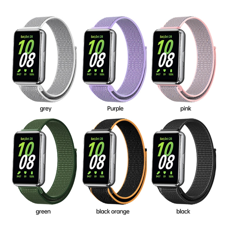 For Samsung Galaxy Fit 3 Woven Nylon Loop Watch Band(Pinkish) - Watch Bands by PMC TechLife | Online Shopping South Africa | PMC TechLife