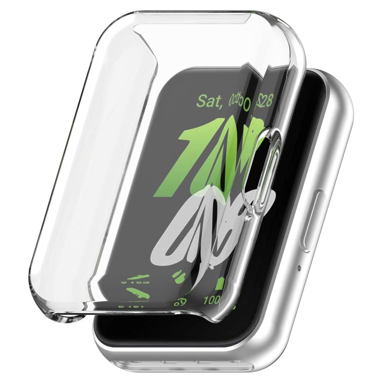 For Samsung Galaxy Fit 3 Full Coverage TPU Electroplated Watch Protective Case(Transparent White) - Watch Cases by PMC TechLife | Online Shopping South Africa | PMC TechLife