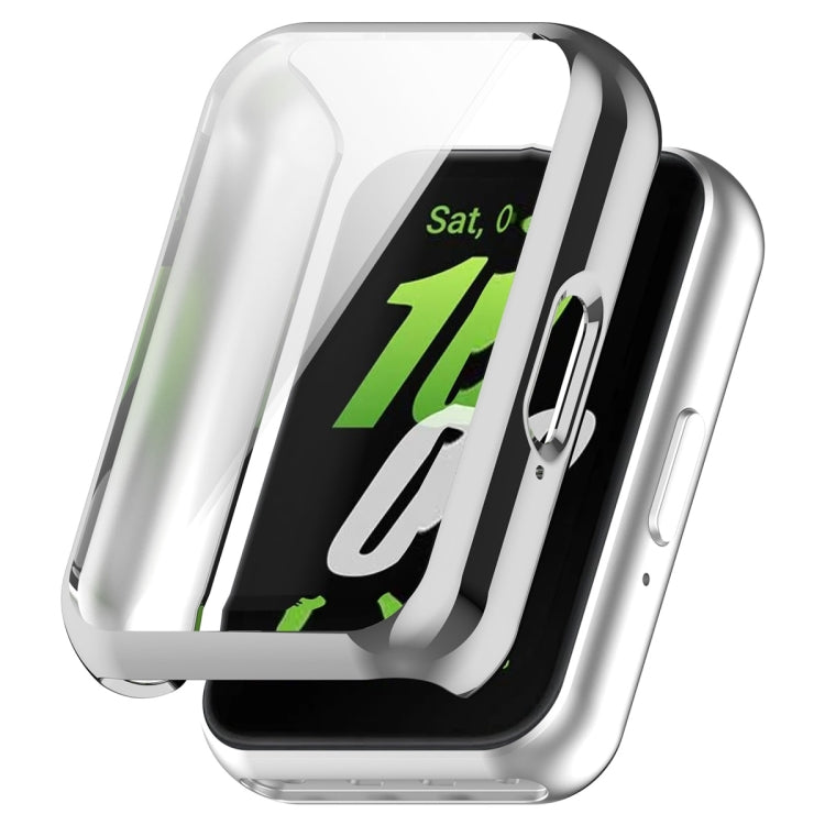 For Samsung Galaxy Fit 3 Full Coverage TPU Electroplated Watch Protective Case(Silver) - Watch Cases by PMC TechLife | Online Shopping South Africa | PMC TechLife