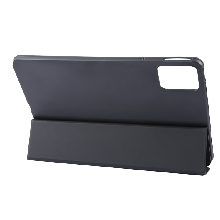 For Lenovo Tab M11/ Xiaoxin Pad 11 2024 Tri-fold Silicone Leather Tablet Case(Black) - Lenovo by PMC Jewellery | Online Shopping South Africa | PMC Jewellery | Buy Now Pay Later Mobicred