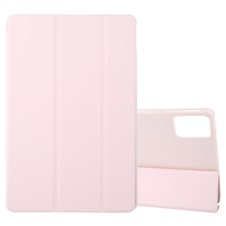 For Lenovo Tab M11/ Xiaoxin Pad 11 2024 Tri-fold Silicone Leather Tablet Case(Pink) - Lenovo by PMC Jewellery | Online Shopping South Africa | PMC Jewellery | Buy Now Pay Later Mobicred