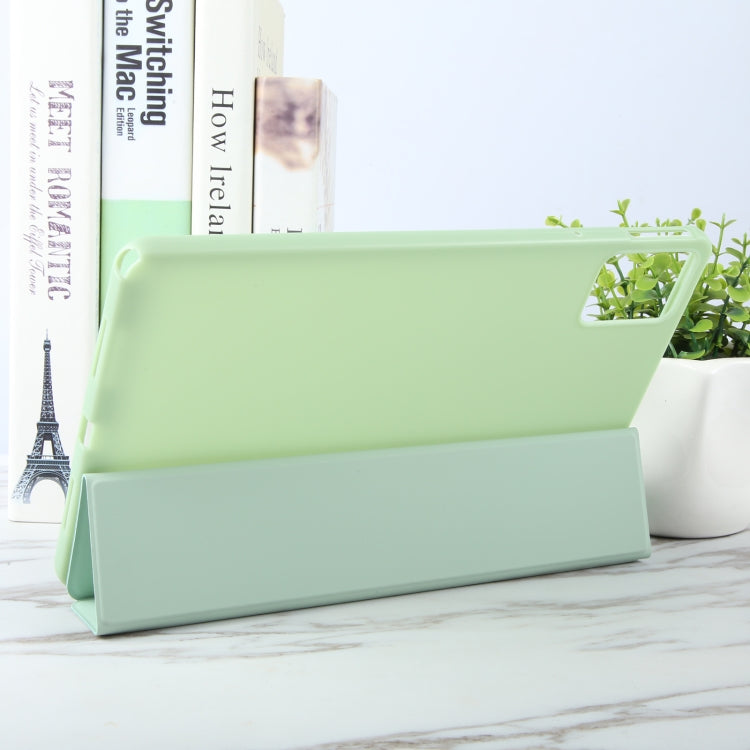 For Lenovo Tab M11/ Xiaoxin Pad 11 2024 Tri-fold Silicone Leather Tablet Case(Green) - Lenovo by PMC Jewellery | Online Shopping South Africa | PMC Jewellery | Buy Now Pay Later Mobicred