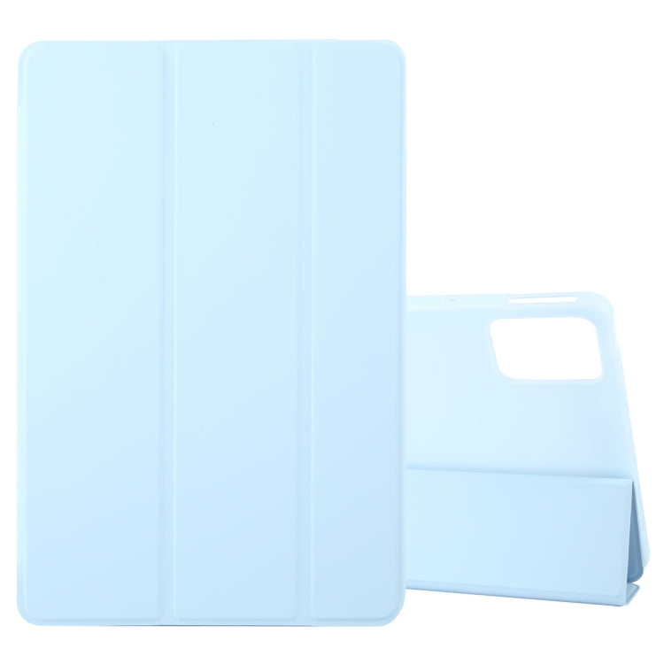 For Lenovo Tab M11/ Xiaoxin Pad 11 2024 Tri-fold Silicone Leather Tablet Case(Ice Blue) - Lenovo by PMC Jewellery | Online Shopping South Africa | PMC Jewellery | Buy Now Pay Later Mobicred