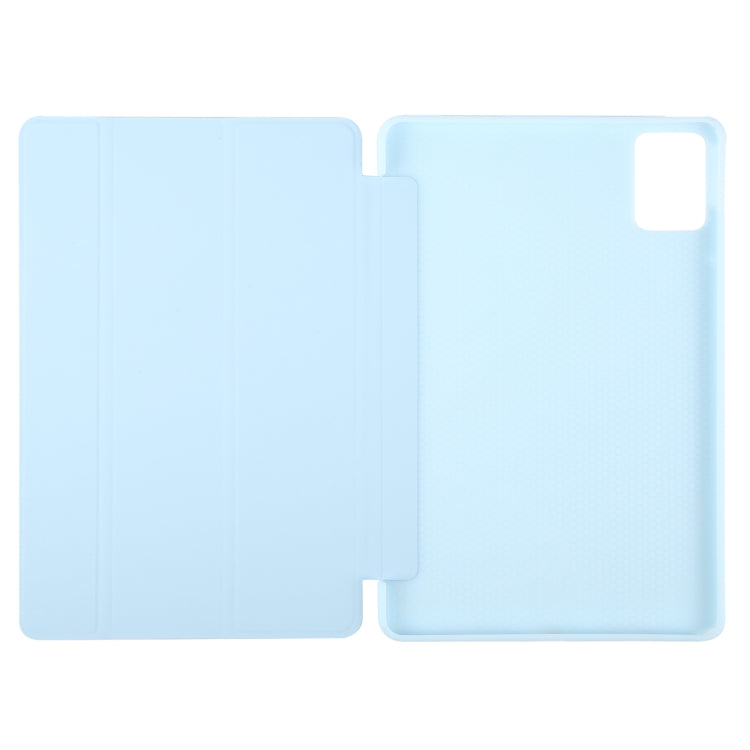 For Lenovo Tab M11/ Xiaoxin Pad 11 2024 Tri-fold Silicone Leather Tablet Case(Ice Blue) - Lenovo by PMC Jewellery | Online Shopping South Africa | PMC Jewellery | Buy Now Pay Later Mobicred