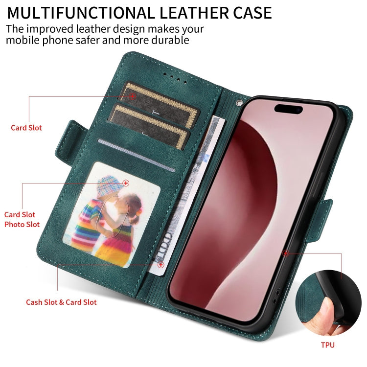 For iPhone 16 Pro Max Embossed Rhombus Starry Leather Phone Case(Green) - iPhone 16 Pro Max Cases by PMC TechLife | Online Shopping South Africa | PMC TechLife | Buy Now Pay Later Mobicred