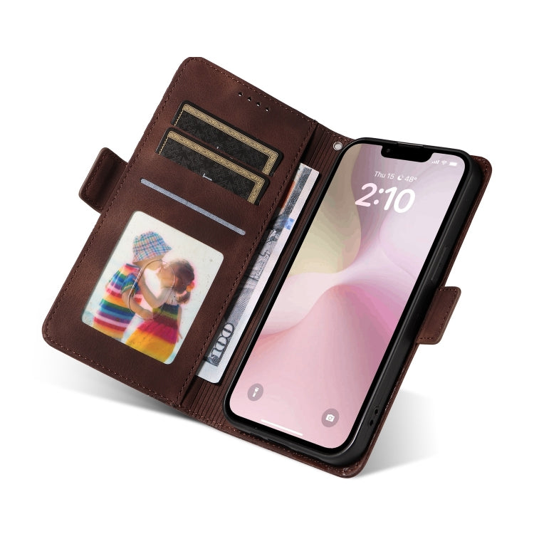 For iPhone SE 2024 Embossed Rhombus Starry Leather Phone Case(Brown) - free shipping - PMC TechLife - Order now!