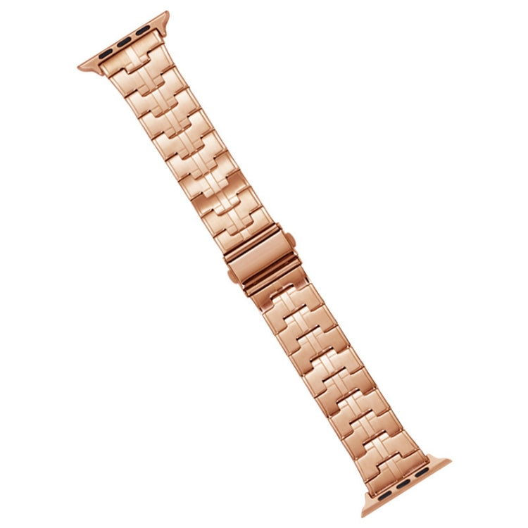 For Apple Watch SE 2022 44mm Stainless Steel Watch Band(Rose Gold) - free shipping - PMC TechLife - Order now!