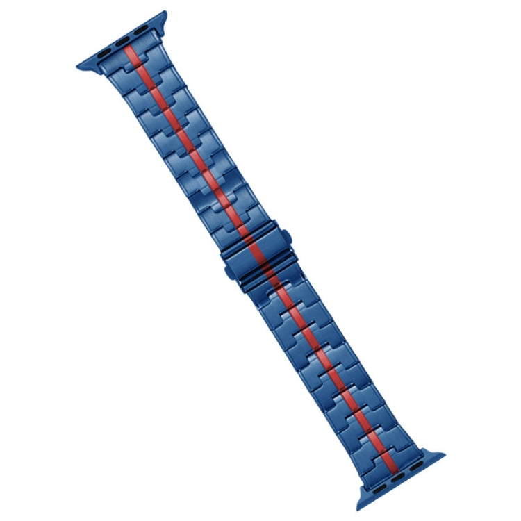 For Apple Watch SE 44mm Stainless Steel Watch Band(Blue Red) - free shipping - PMC TechLife - Order now!