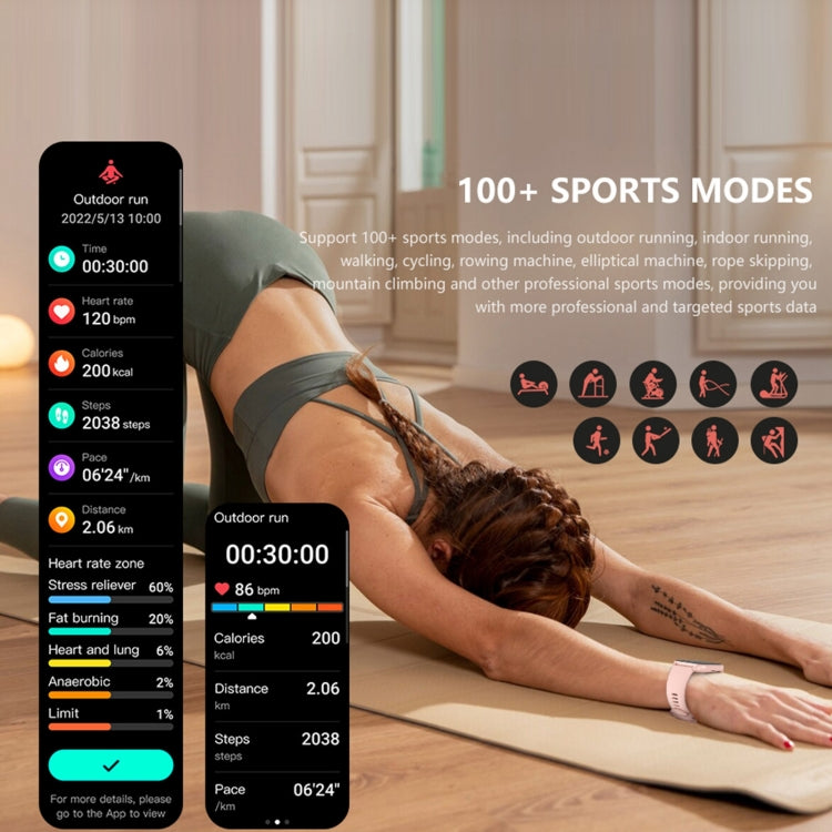 DM60+ 1.83 inch BT5.2 Smart Sport Watch, Support Bluetooth Call / Sleep / Blood Sugar / Blood Oxygen / Temperature / Heart Rate / Blood Pressure Health Monitor(Pink) - Smart Watches by PMC TechLife | Online Shopping South Africa | PMC TechLife