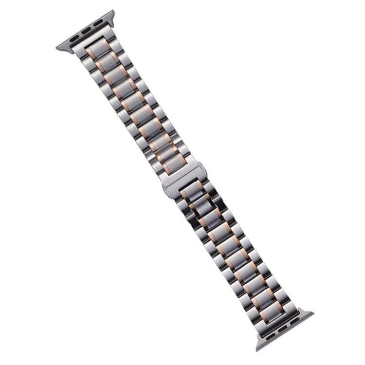 For Apple Watch Series 9 45mm Five-Beads Stainless Steel Watch Band(Silver Rose Gold) - free shipping - PMC TechLife - Order now!
