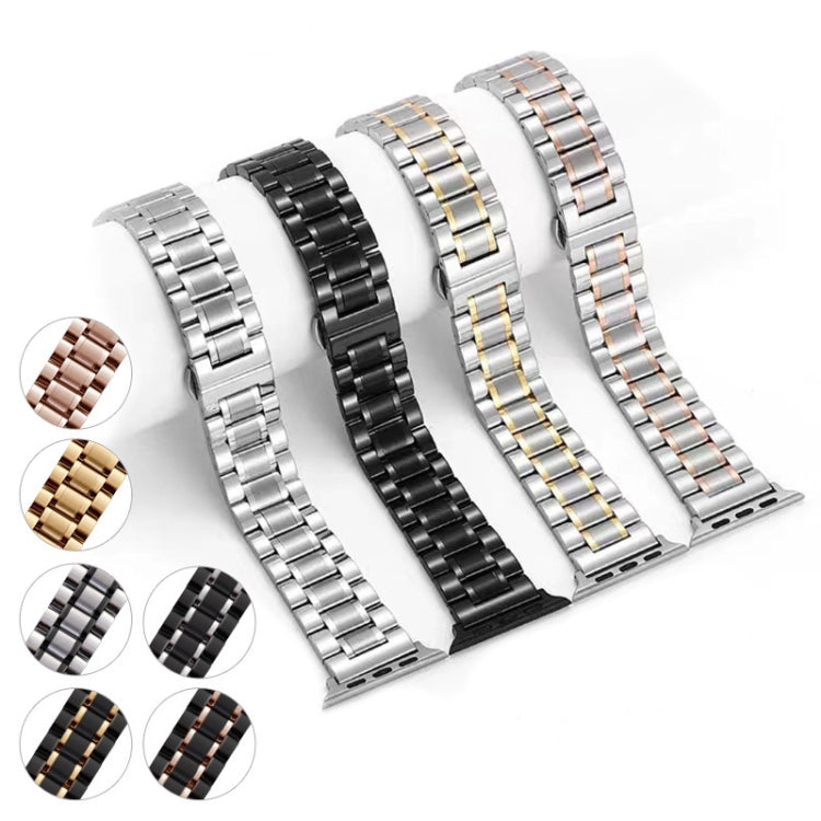 For Apple Watch Series 3 38mm Five-Beads Stainless Steel Watch Band(Silver Rose Gold) - free shipping - PMC TechLife - Order now!