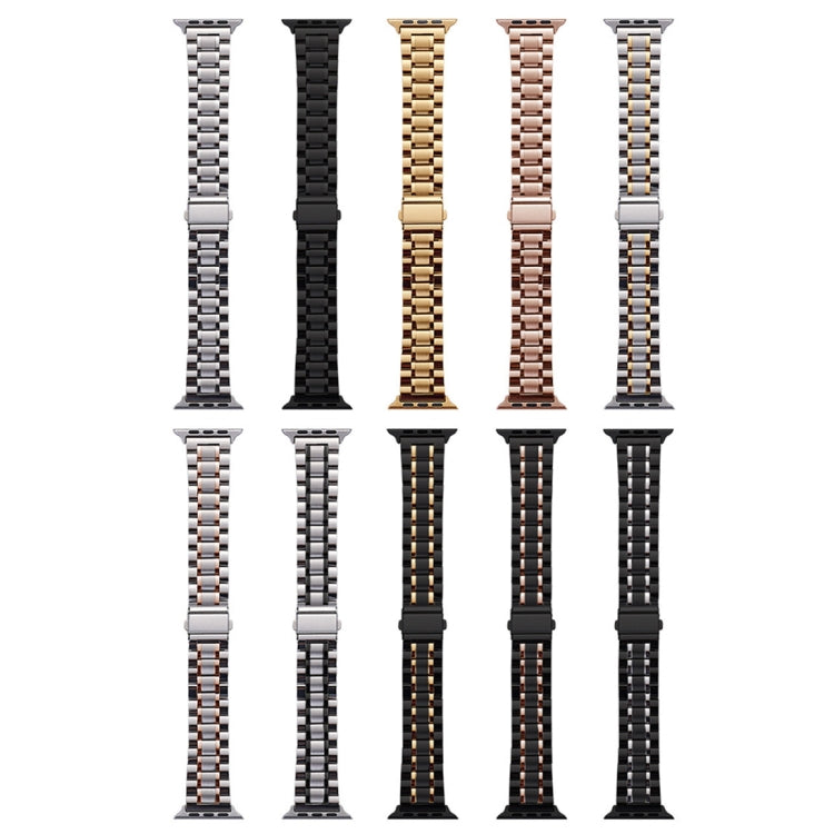For Apple Watch Ultra 2 49mm Five-Beads Stainless Steel Watch Band(Black Rose Gold) - free shipping - PMC TechLife - Order now!
