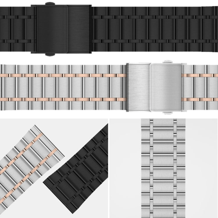 For Huawei Watch GT2 Pro 22mm Five-bead Steel Dual-press Buckle Watch Band(Silver Rose Gold) - free shipping - PMC TechLife - Order now!