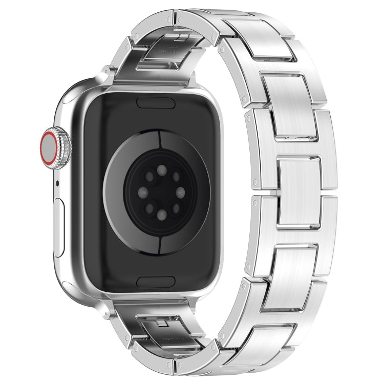 For Apple Watch Series 9 45mm H Slim Stainless Steel Watch Band(Silver) - Watch Bands by PMC TechLife | Online Shopping South Africa | PMC TechLife