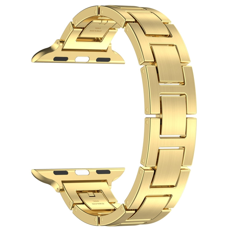 For Apple Watch SE 40mm H Slim Stainless Steel Watch Band(Gold) - Watch Bands by PMC TechLife | Online Shopping South Africa | PMC TechLife