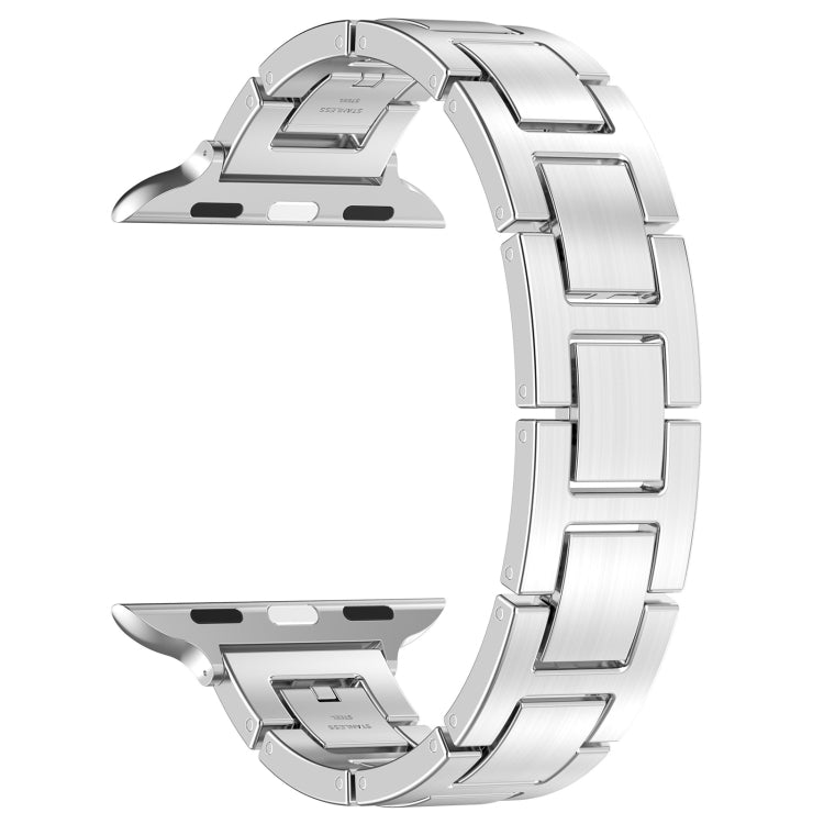 For Apple Watch SE 44mm H Slim Stainless Steel Watch Band(Silver) - free shipping - PMC TechLife - Order now!